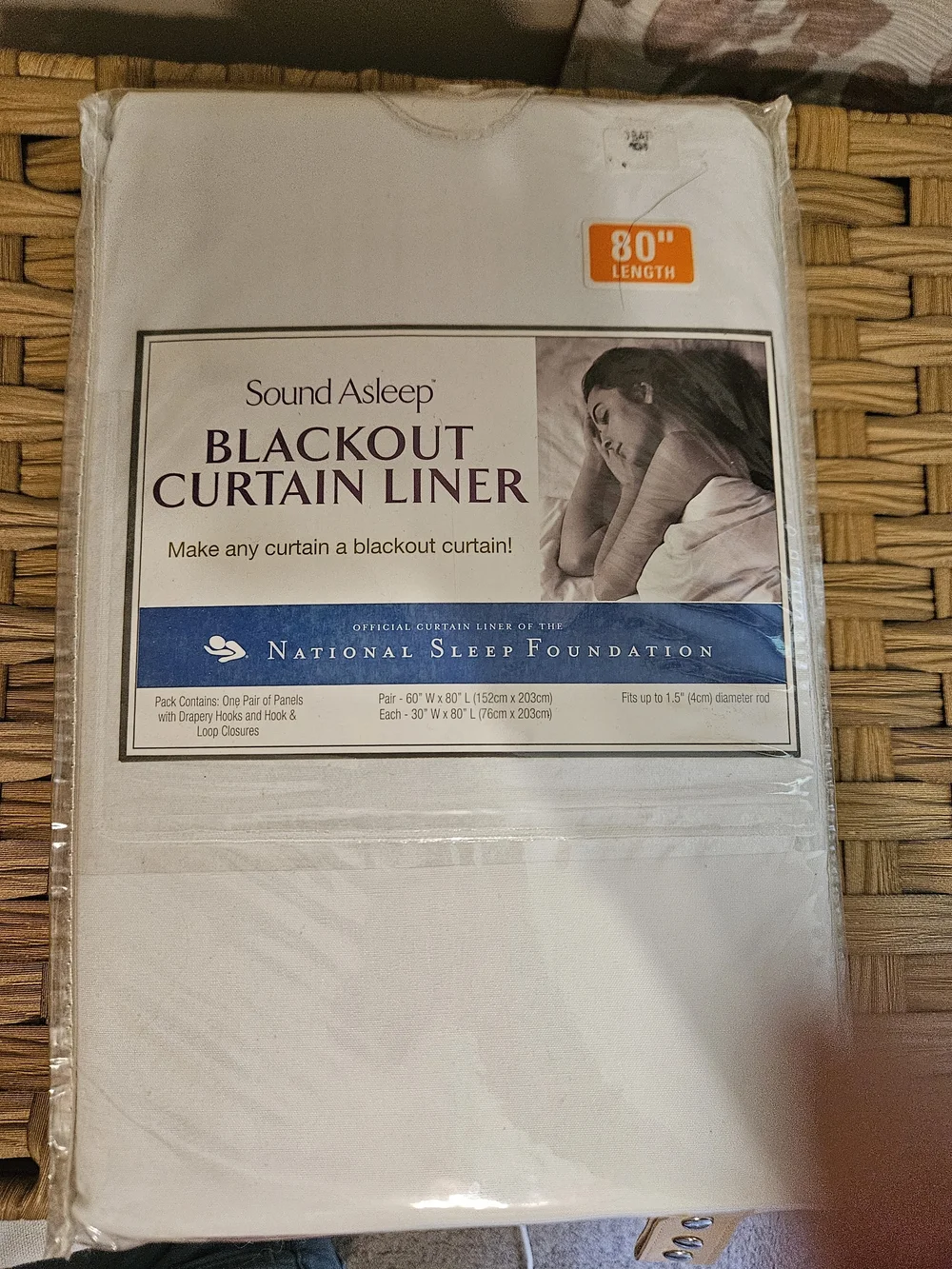 White Blackout Curtain Liner Pair - 80